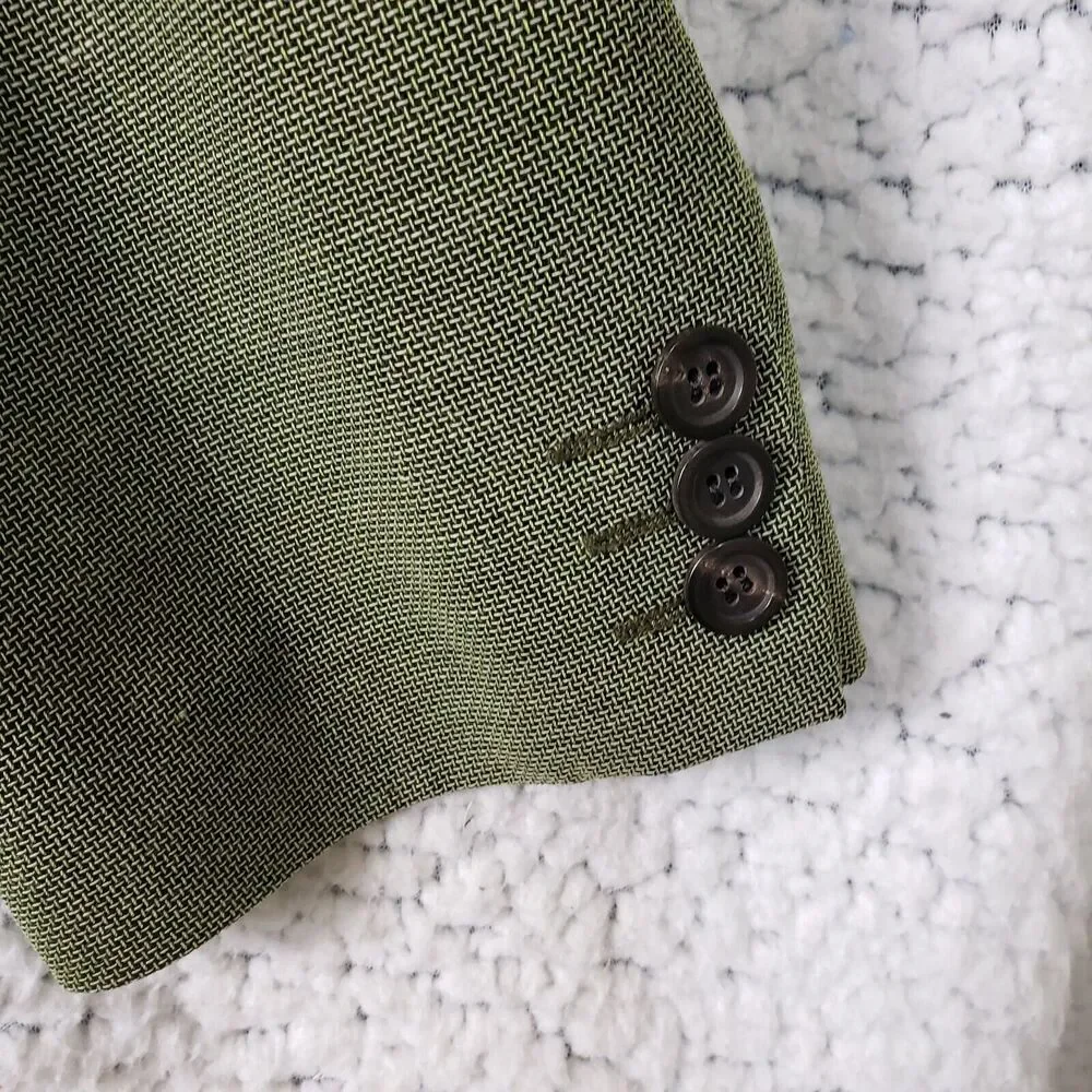 Harry Rosen Hugo Boss Men's Blazer 48R Wool Green Jacket Italy Luxe-on-Luxe - Picture 5 of 12